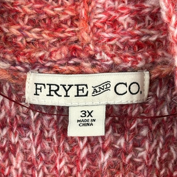 Frye and Co. Womens Long Sleeve Open Front Wool Blend Red Ombre Cardigan 3X  NWT - Picture 5 of 10